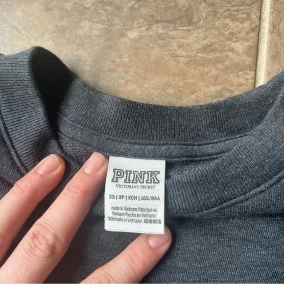 Pink Victorias Secret tie dye crop crew neck sweatshirt - Picture 8 of 8